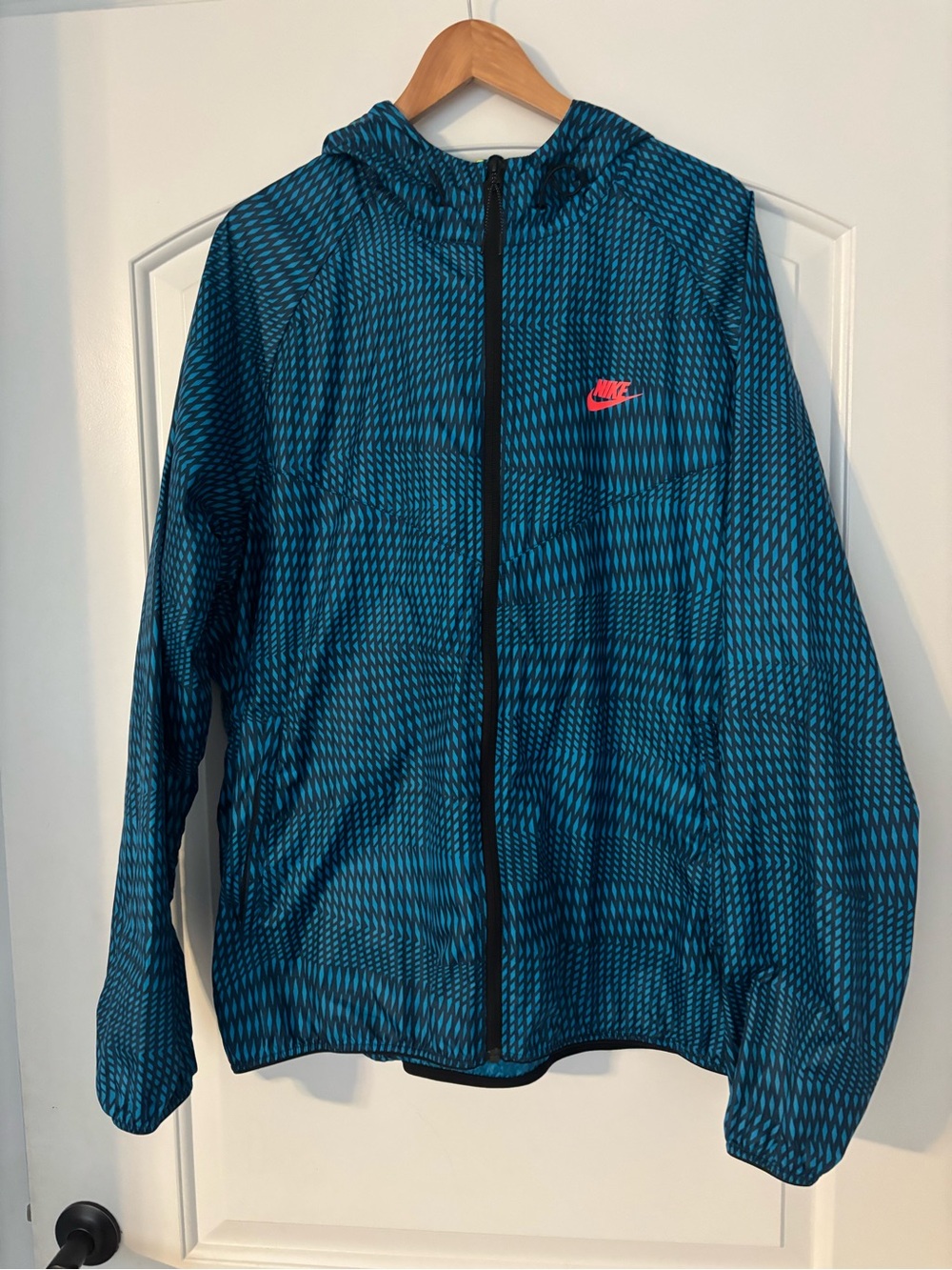 Nike Men's Run Fly Windrunner Jacket Blue/Crimson/Black Size XXL